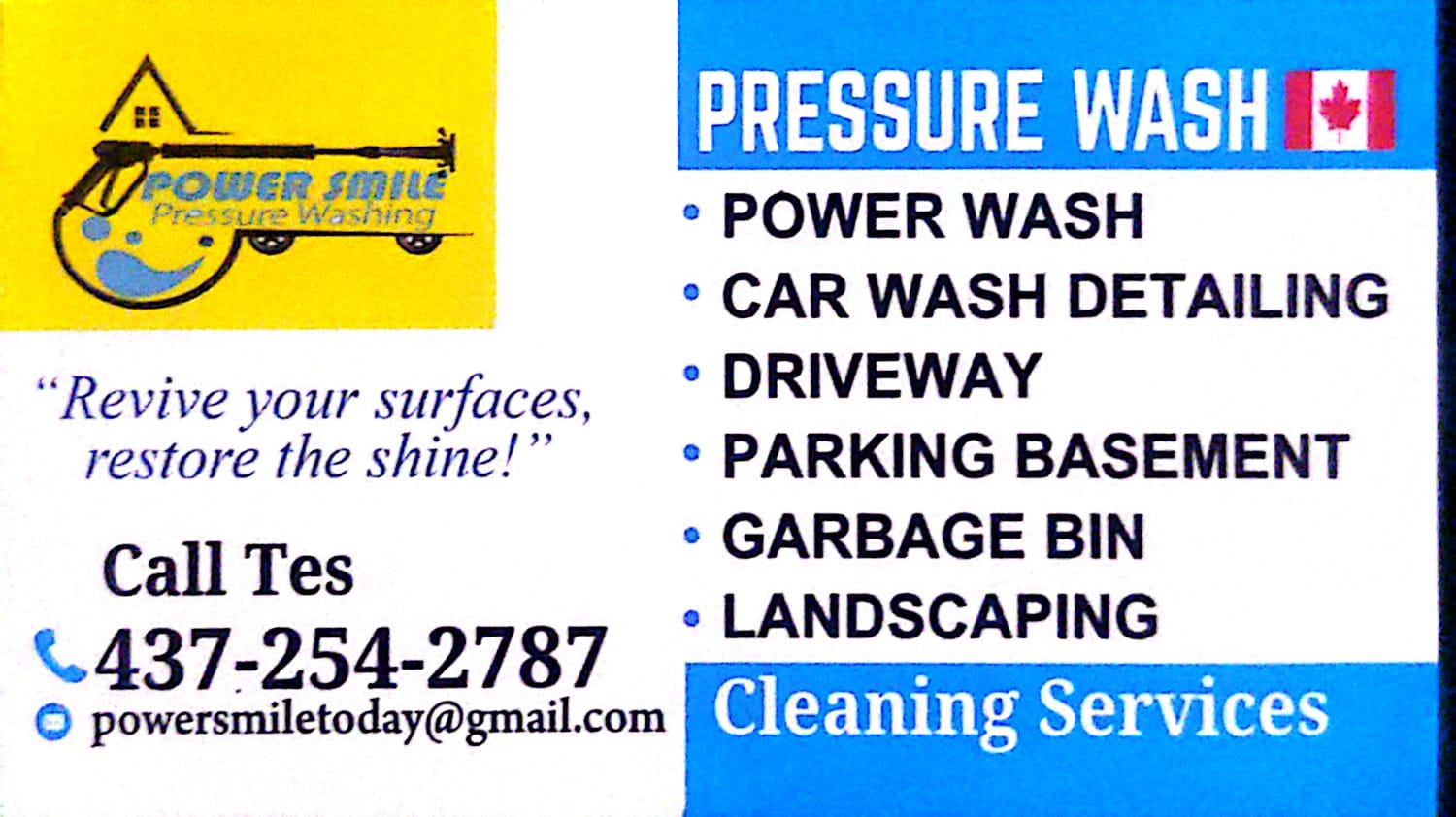 Power Smile business card